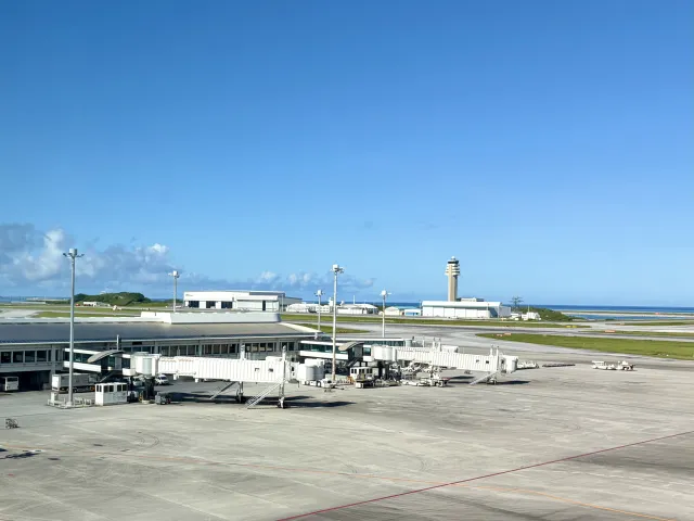 Naha Airport's apron and boarding gates