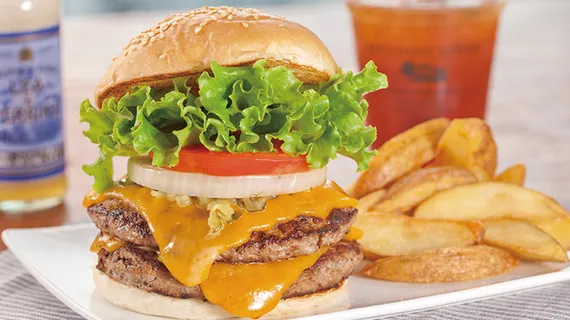 Double cheeseburger and fries