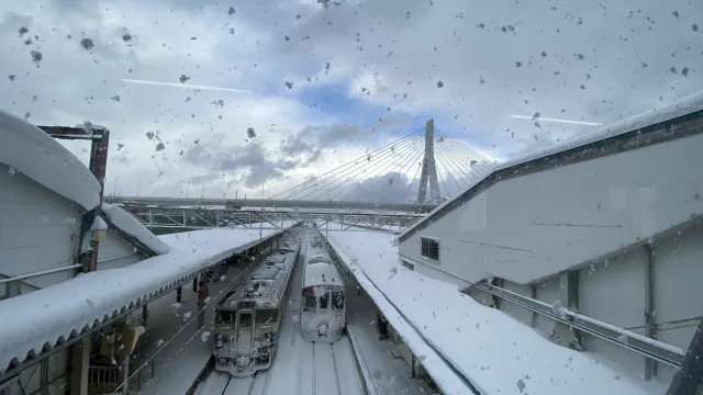 Aomori Airport in the snow